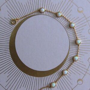 Opal Bracelet Sterling Silver Gold plated beautiful gift with natural stone